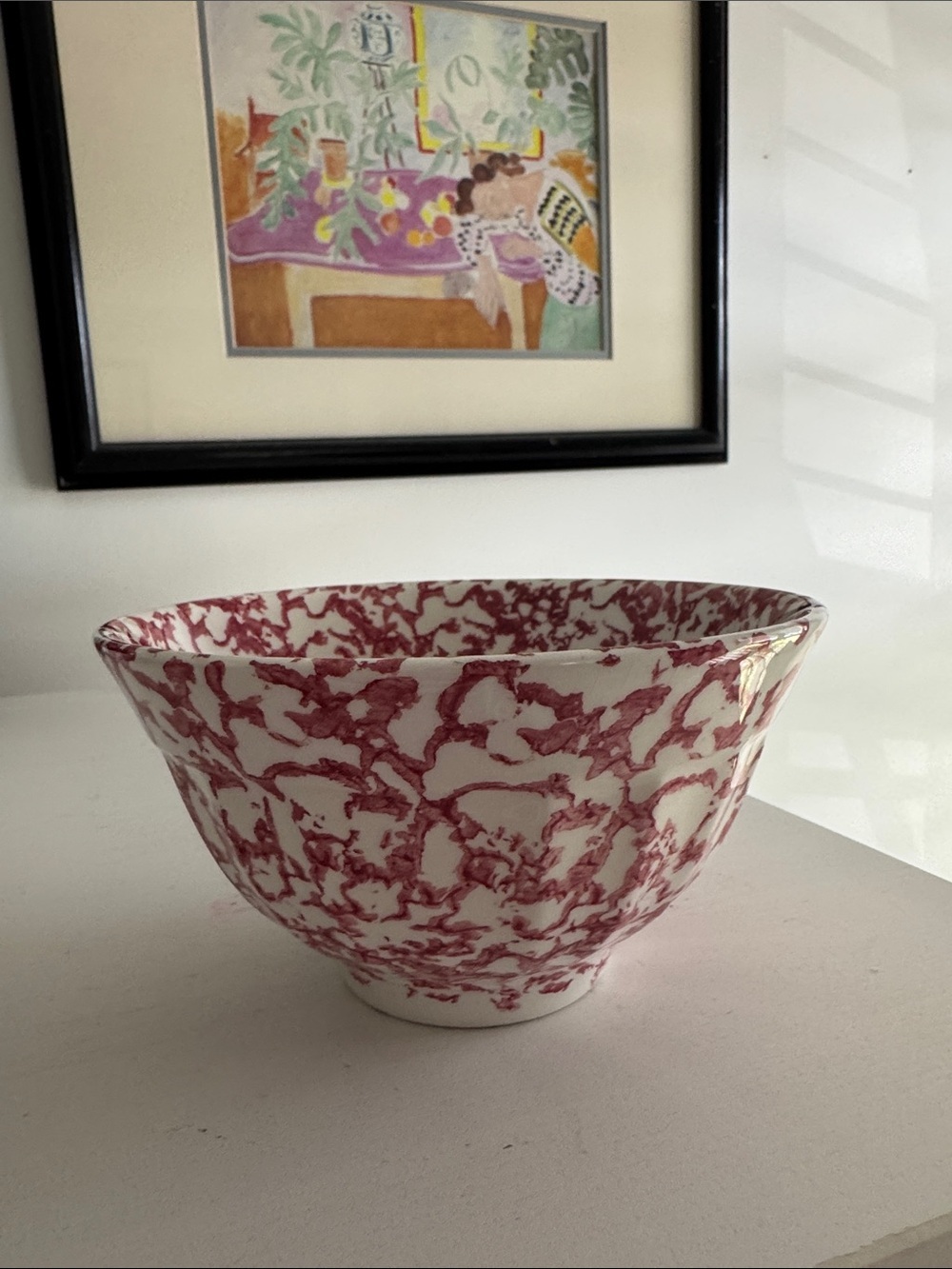 Red Spongeware Small Bowl Made in Italy
